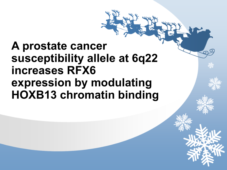 一个位于6q22的SNP通过调节HOXB13与染色体的结合影响RFX6的表达教材课件_第1页