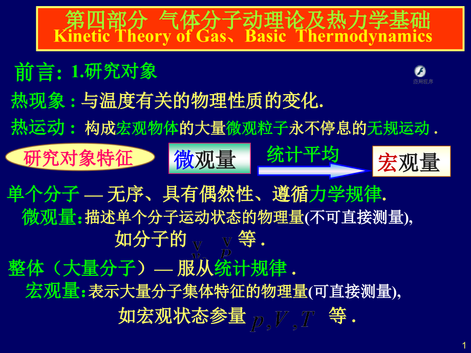 第十一章-第一讲-理想气体的压强公式-温度公式ppt课件_第1页