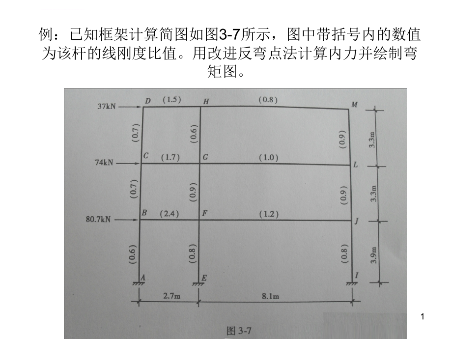 高层框架结构计算例题(D值法)ppt课件_第1页