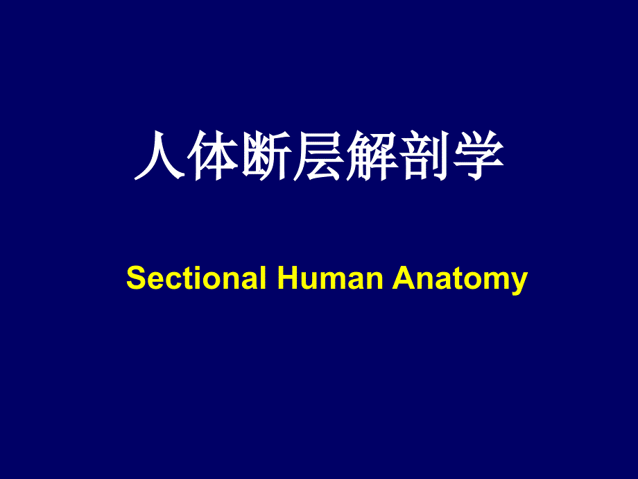 人体断层解剖学-SectionalHumanAnatomy课件_第1页