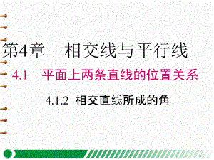 【湘教版七年級(jí)數(shù)學(xué)下冊(cè)】4.1.2-相交直線所成的角-課件