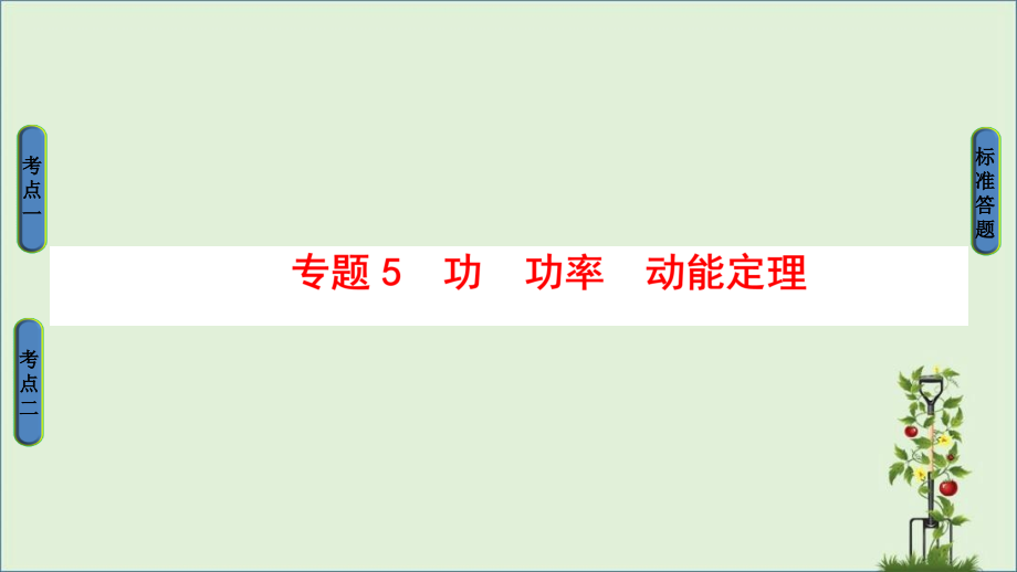 2016届高三物理二轮复习-第1部分-专题5-功-功率-动能定理课件解析_第1页