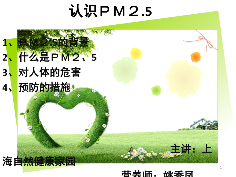 大气中的PM2.5以及对人体的危害ppt课件_第1页