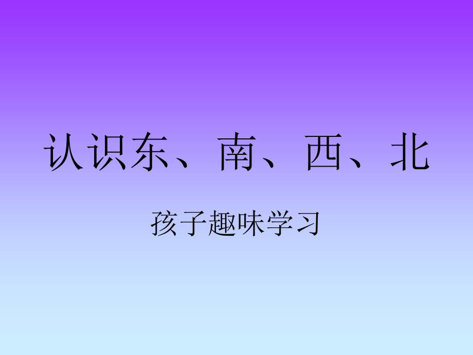 11认识东、南、西、北课件_第1页