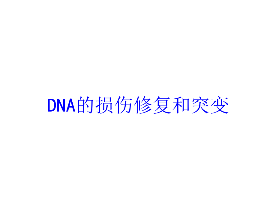 DNA的损伤修复和突变培训ppt课件_第1页