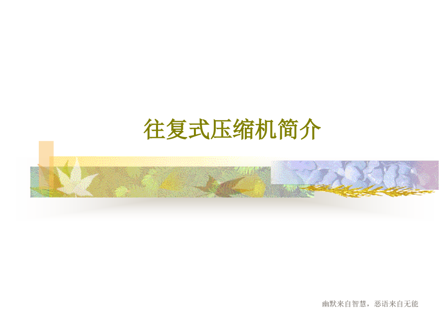 往复式压缩机简介教学课件_第1页