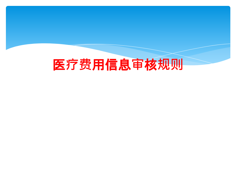 医疗费用信息审核规则课件_第1页