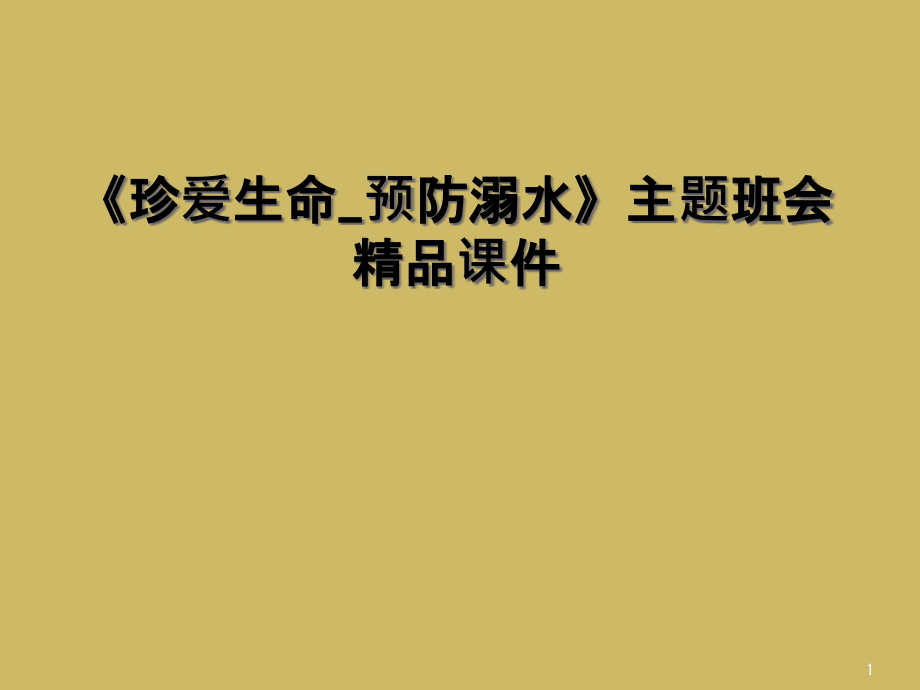 《珍爱生命_预防溺水》主题班会ppt课件_第1页