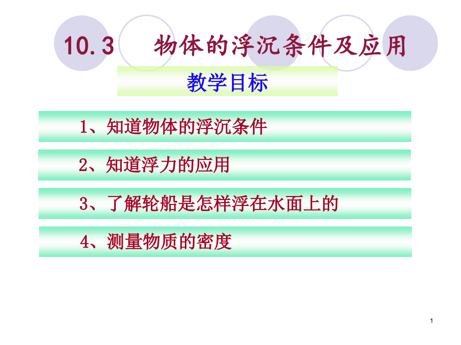 103物体的沉浮条件及应用课件人教版课件_第1页