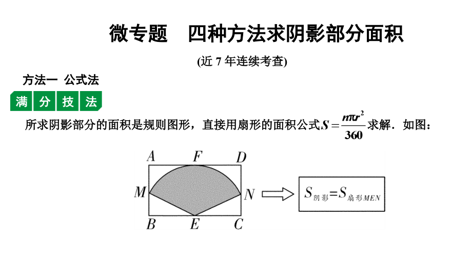 微专题--四种方法求阴影部分面积课件_第1页