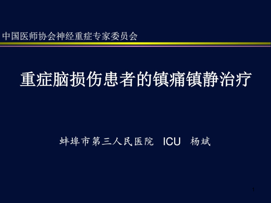 —重症脑损伤患者镇痛镇静治疗图文课件_第1页