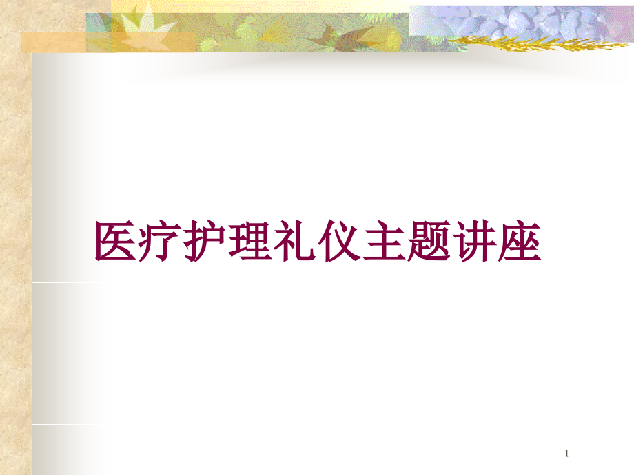 医疗护理礼仪主题讲座培训ppt课件_第1页