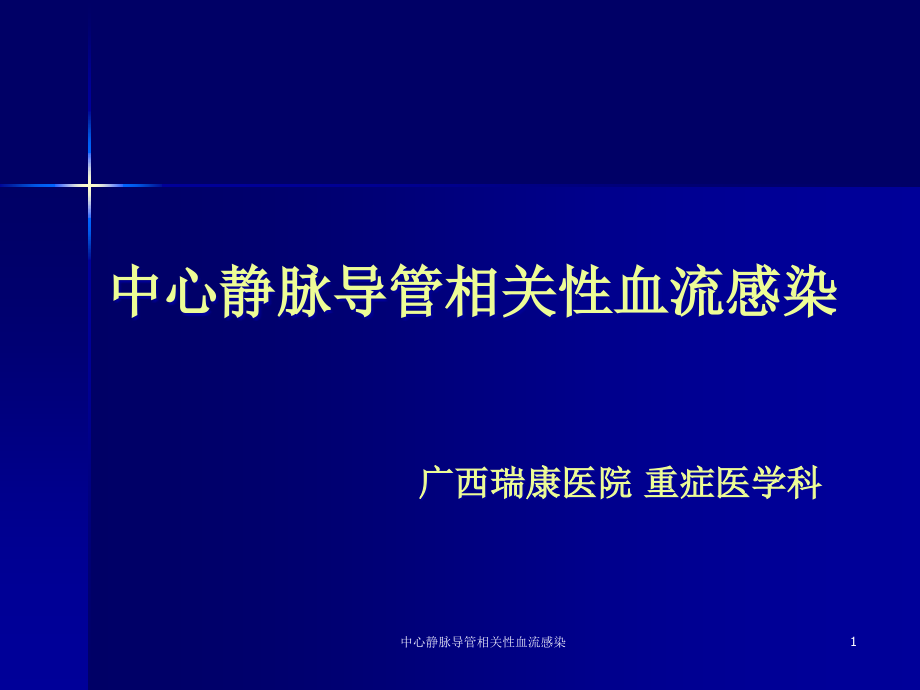 中心静脉导管相关性血流感染ppt课件_第1页