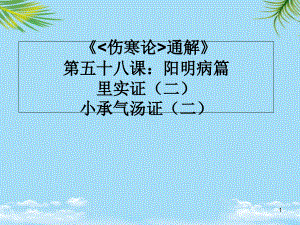 《傷寒論通解》第五十八課陽(yáng)明病篇里實(shí)證候小承氣湯課件