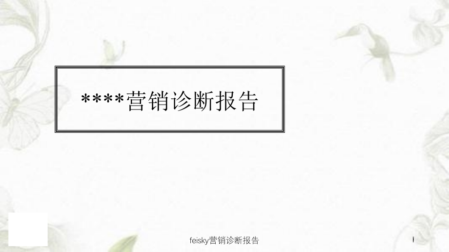 feisky营销诊断报告ppt课件_第1页