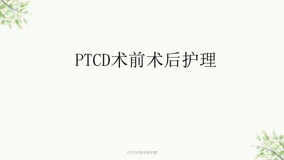 PTCD术前术后护理ppt课件_第1页