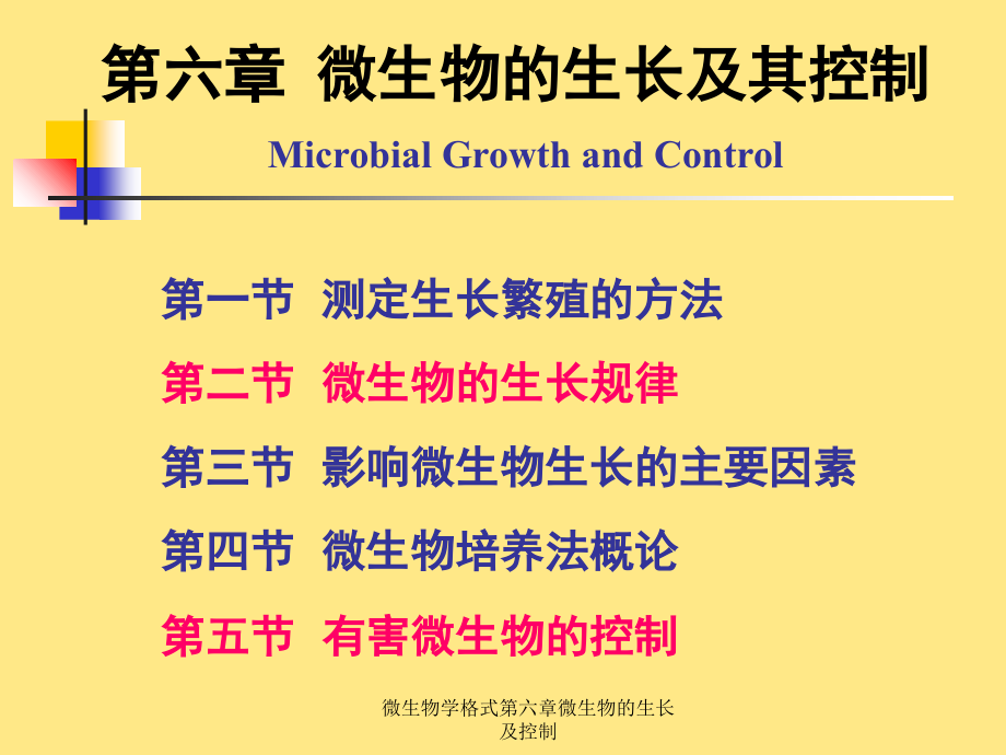 微生物学格式第六章微生物的生长及控制-课件_第1页