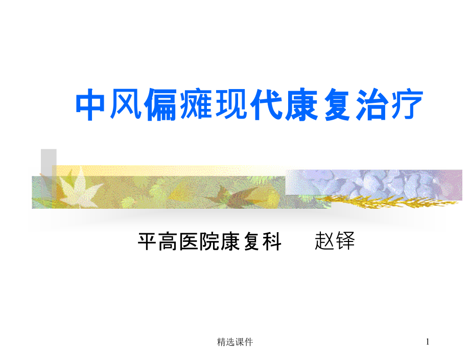 中风偏瘫现代康复治疗 课件_第1页