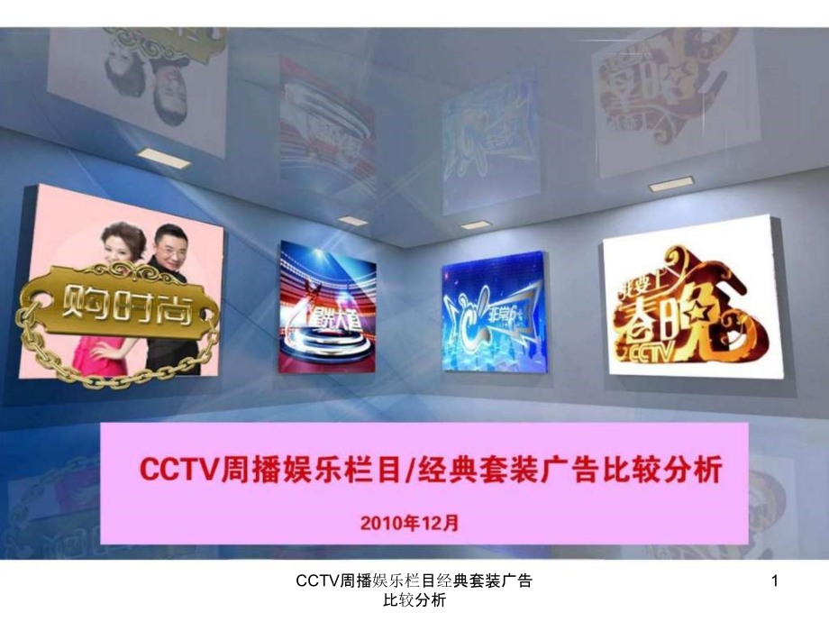CCTV周播娱乐栏目经典套装广告比较分析ppt课件_第1页