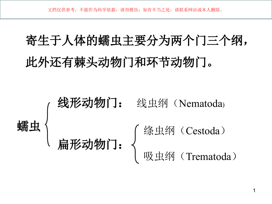 医学蠕虫学医学知识讲座培训ppt课件_第1页