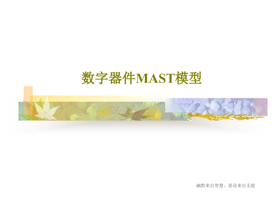 数字器件MAST模型课件_第1页