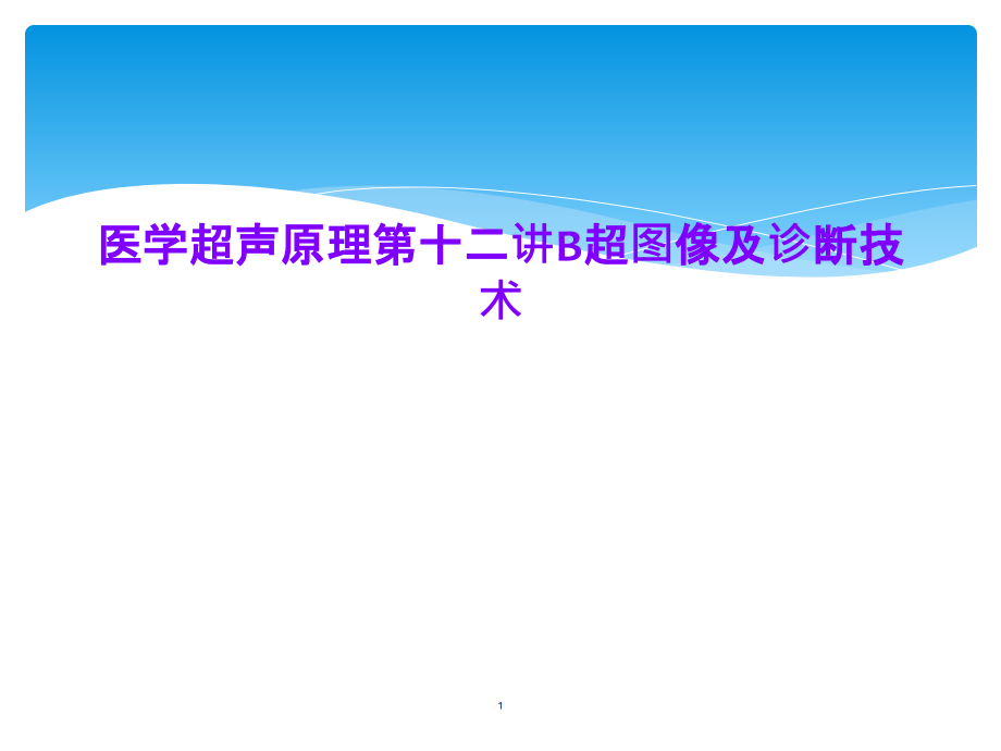 医学超声原理第十二讲B超图像及诊断技术课件_第1页