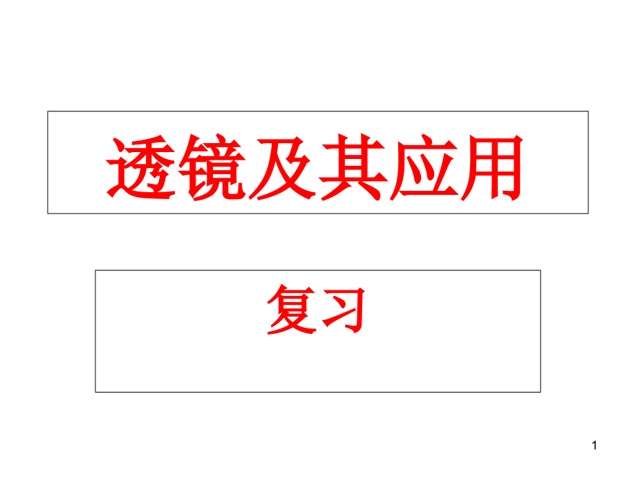 新人教版八年级物理——透镜及其应用 复习ppt课件_第1页