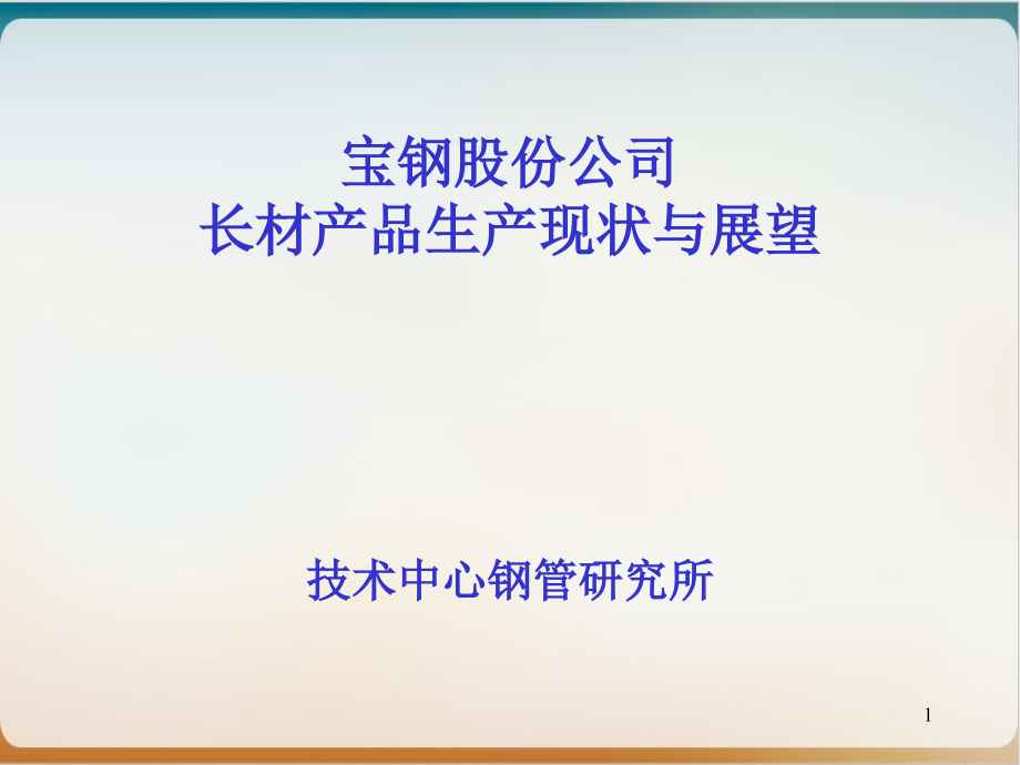 某公司长材产品生产现状与展望实用课件_第1页