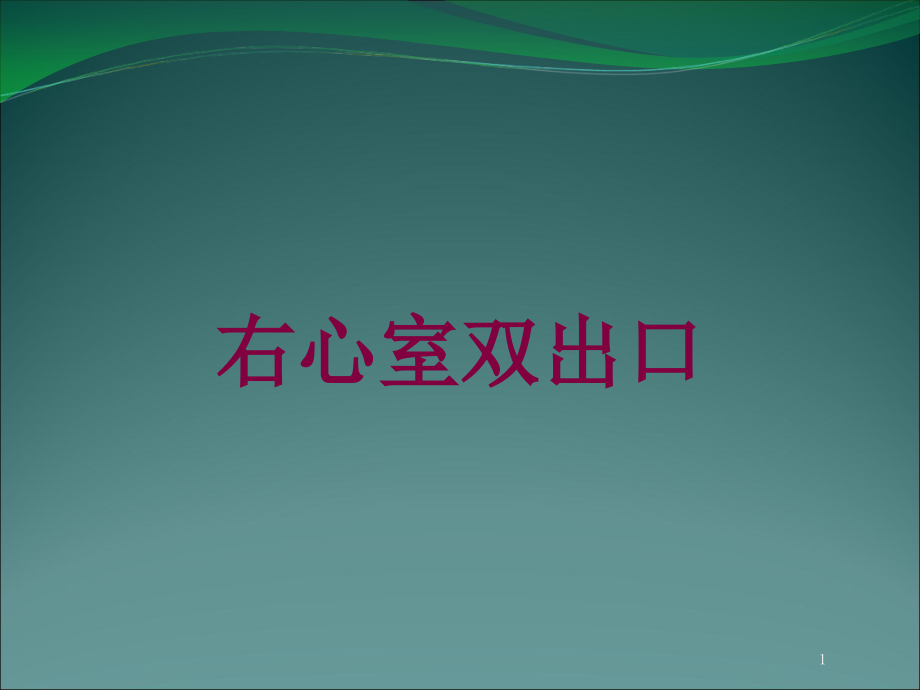 右心室双出口培训ppt课件_第1页