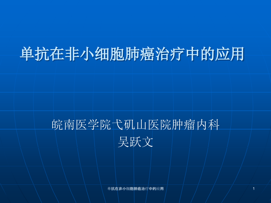 单抗在非小细胞肺癌治疗中的应用ppt课件_第1页