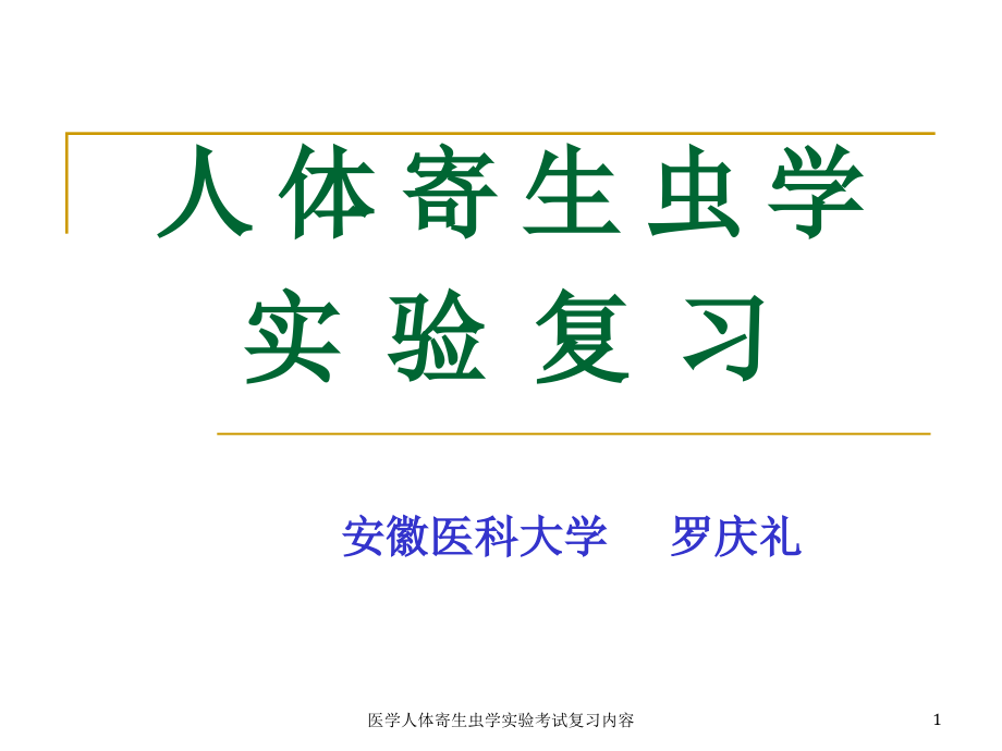 医学人体寄生虫学实验考试复习内容ppt课件_第1页