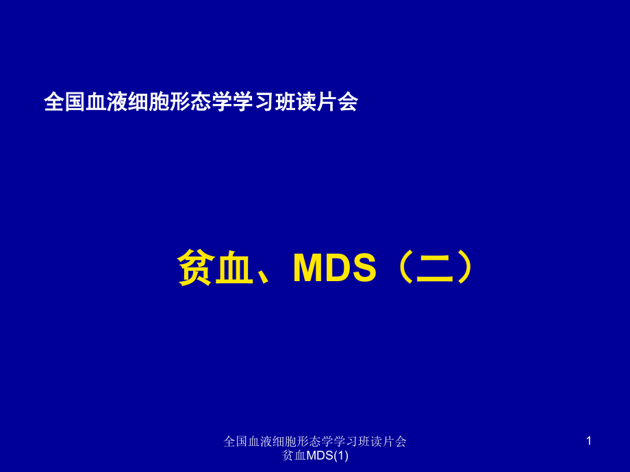 全国血液细胞形态学学习班读片会贫血MDS-ppt课件_第1页