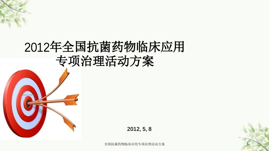 全国抗菌药物临床应用专项治理活动方案ppt课件_第1页