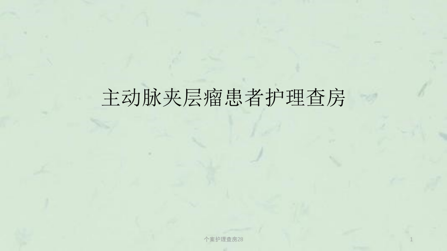 个案护理查房 课件_第1页