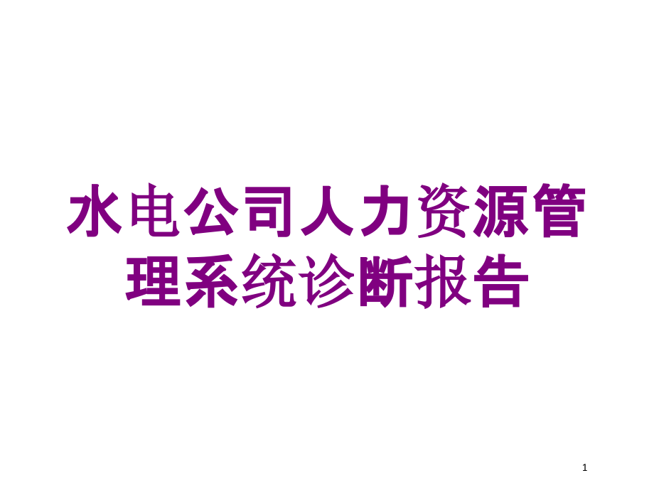 水电公司人力资源管理系统诊断报告培训ppt课件_第1页