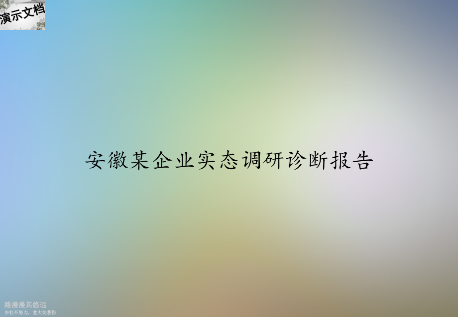 某某企业实态调研诊断报告课件_第1页