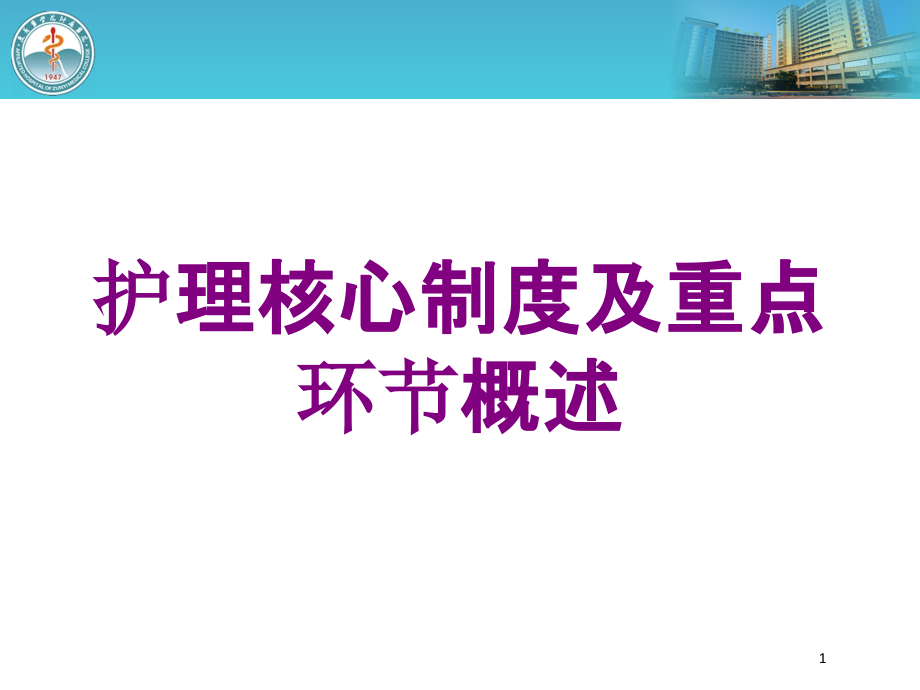 护理核心制度及重点环节概述培训ppt课件_第1页