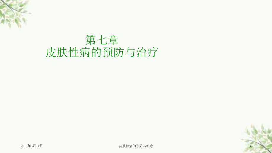 皮肤性病的预防与治疗ppt课件_第1页