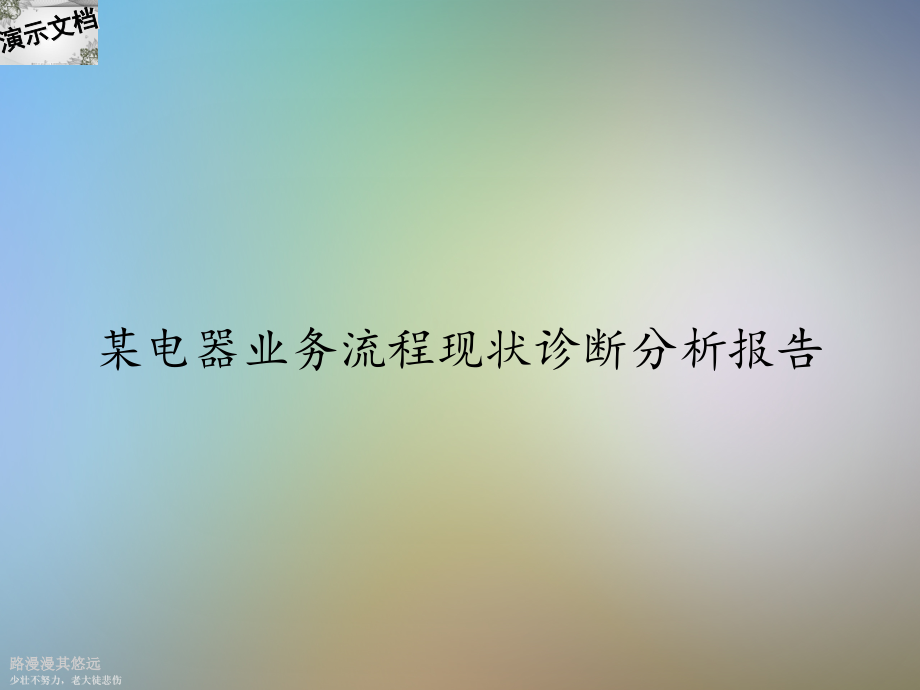 某电器业务流程现状诊断分析报告课件_第1页