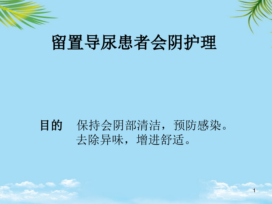 留置尿管的会阴护理课件_第1页