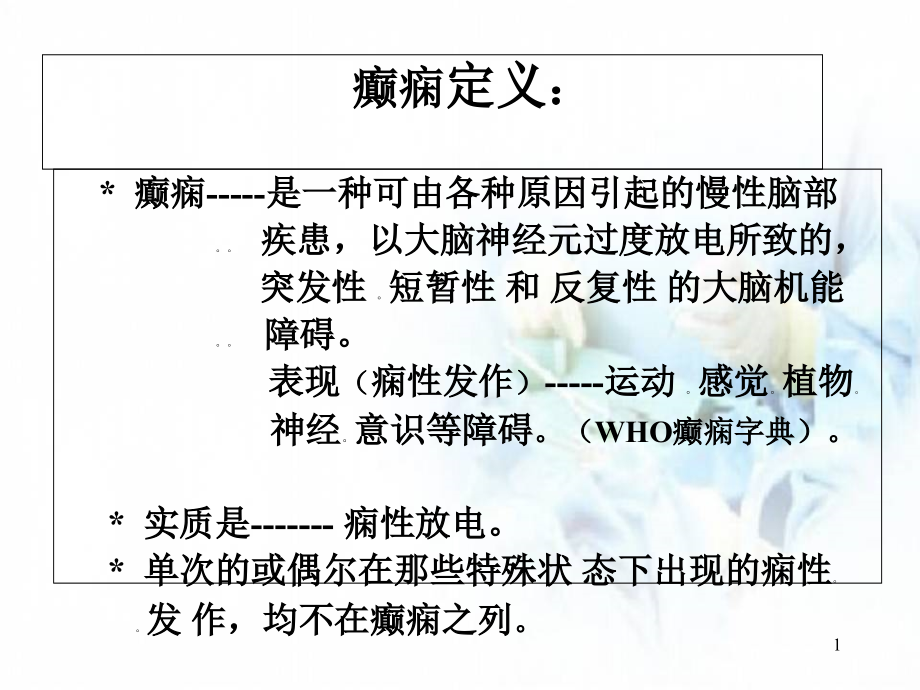 癫痫分类及临床表现医学课件_第1页