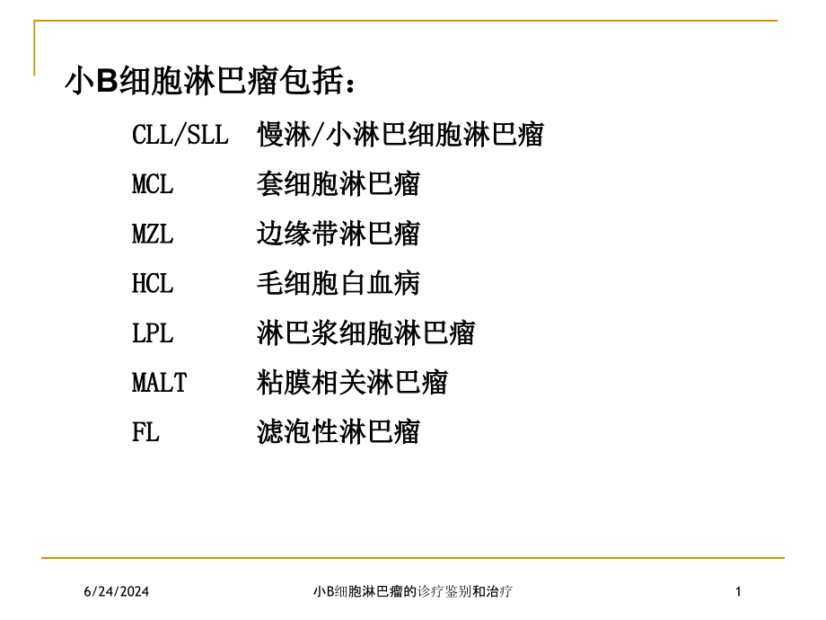 小B细胞淋巴瘤的诊疗鉴别和治疗ppt课件_第1页