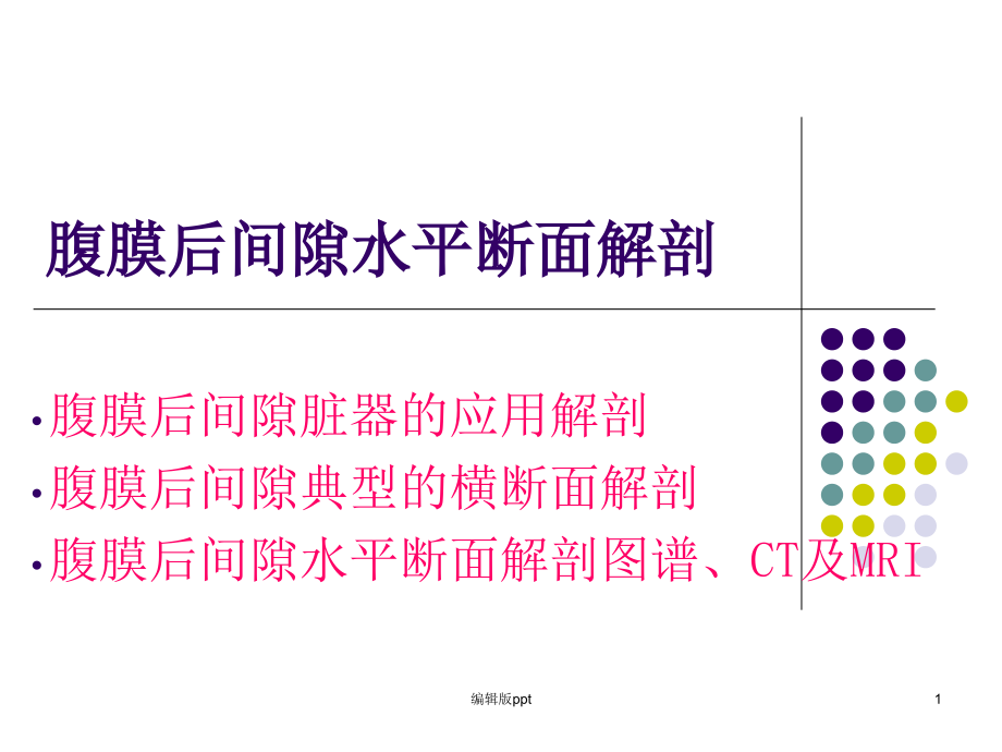 断面腹膜后隙课件_第1页