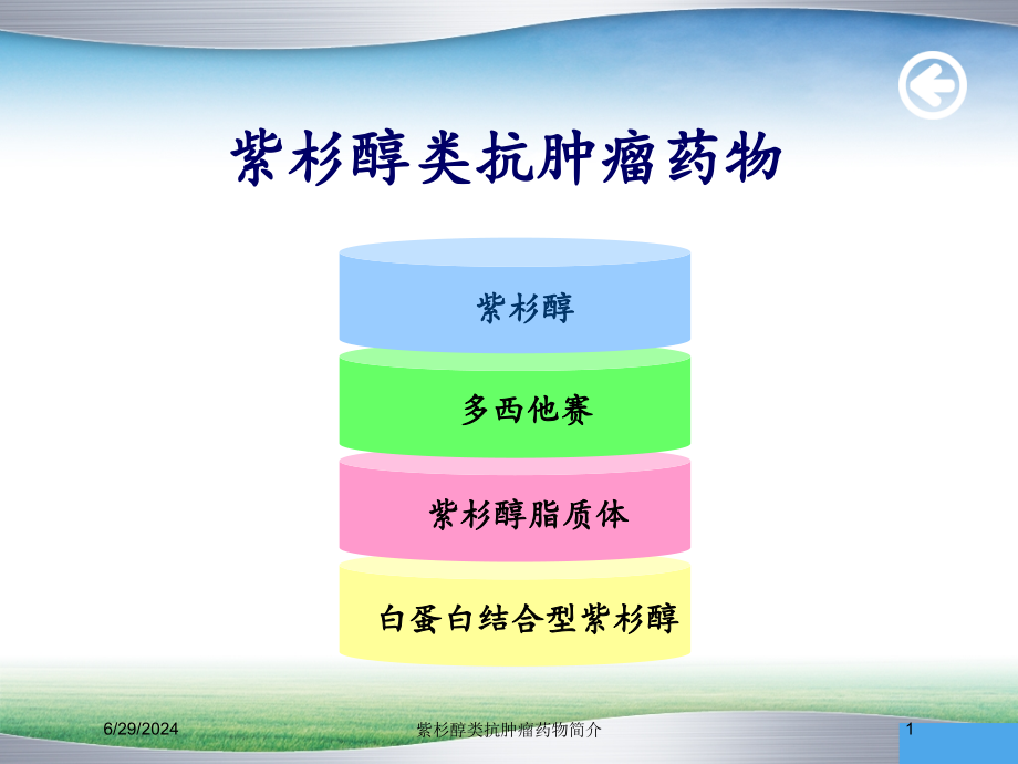 紫杉醇类抗肿瘤药物简介培训ppt课件_第1页