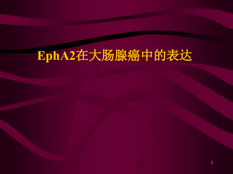 大肠腺癌中EphA2表达与临床病理学因素课件_第1页