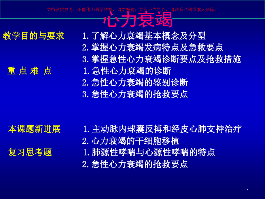 心力衰竭专题讲解培训ppt课件_第1页