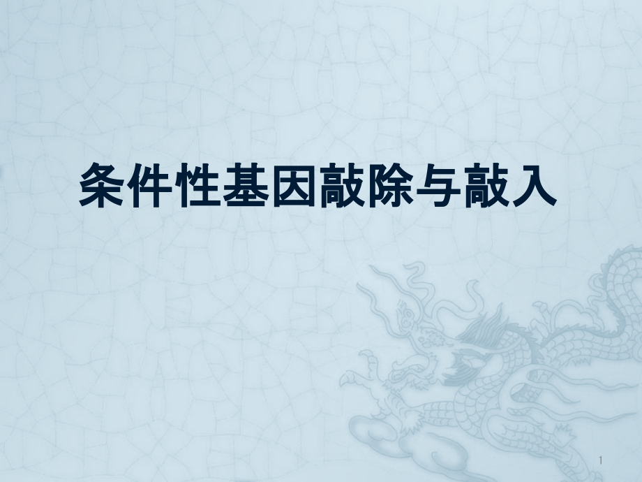 条件性基因敲除与敲入课件_第1页