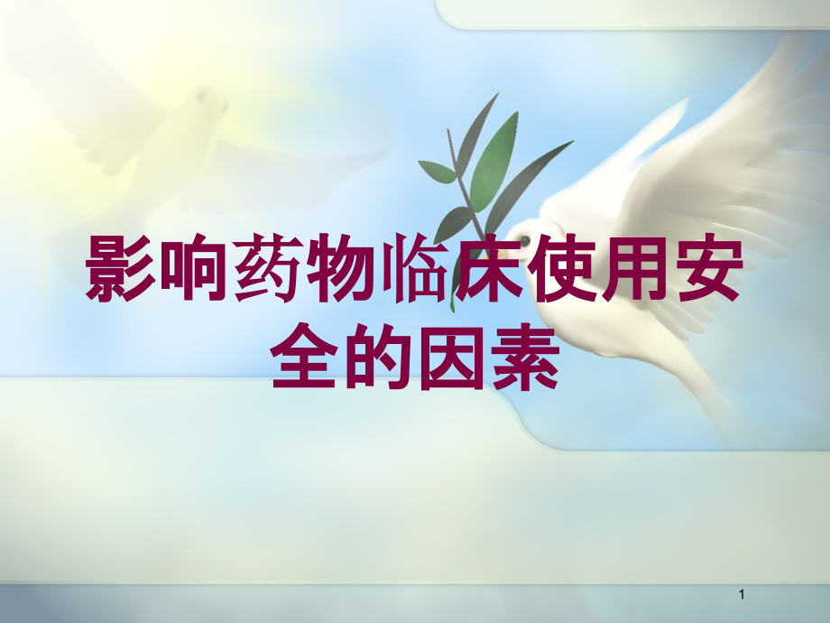 影响药物临床使用安全的因素培训ppt课件_第1页