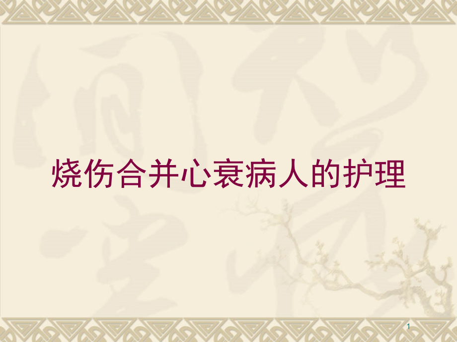 烧伤合并心衰病人的护理培训ppt课件_第1页