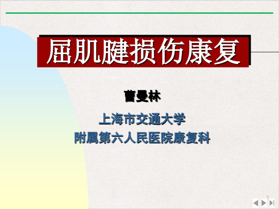 屈肌腱损伤康复PPT优选课件_第1页